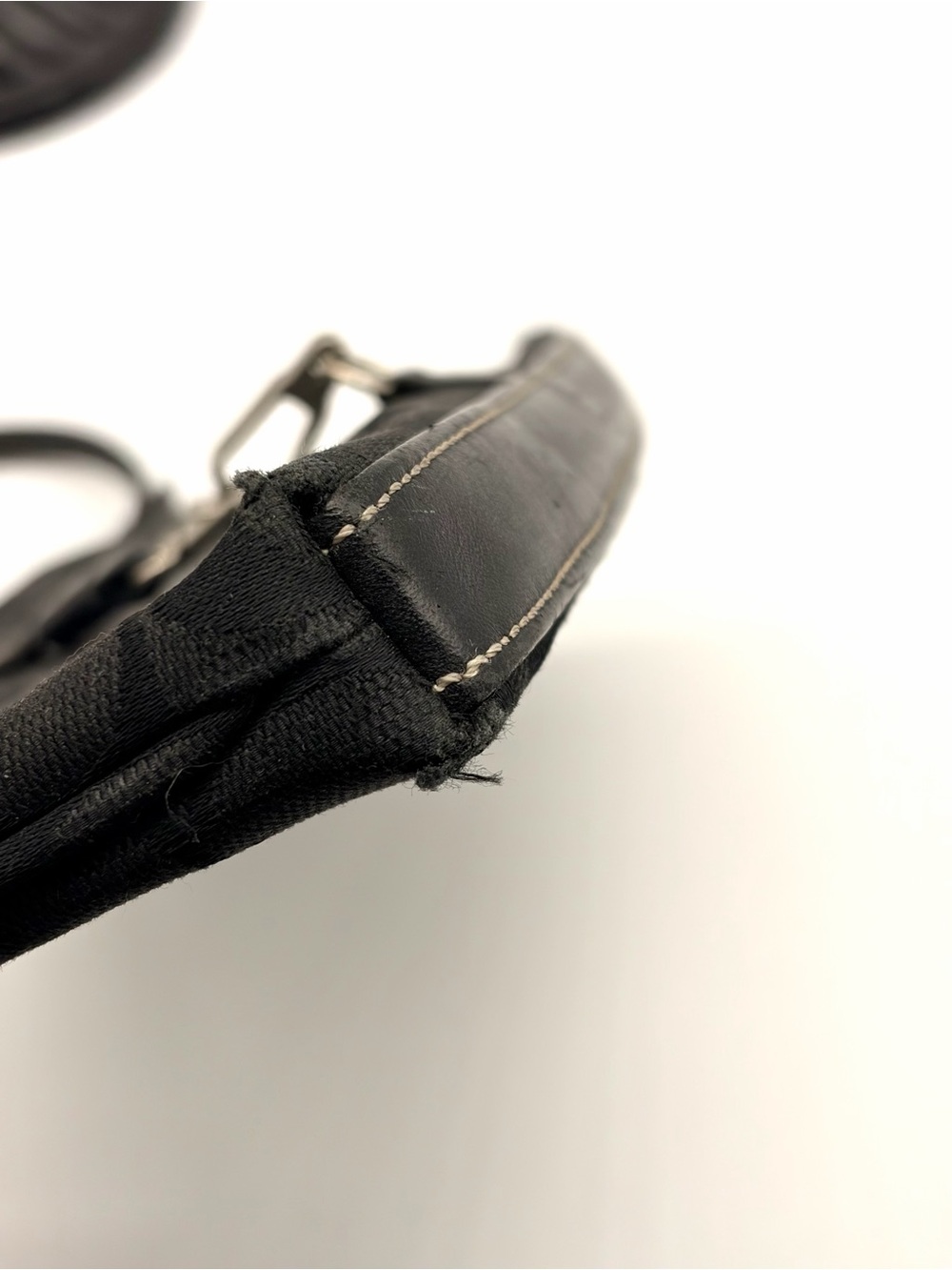 Coach Black Signature Canvas Leather Shoulder Clutch Clip Bag Small Y2K - Picture 5 of 9